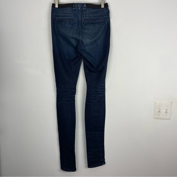 Helmut Lang Jeans Jeggins Size 26 Dark Blue Wash Skinny Jeans Elastic Waist - Picture 3 of 10